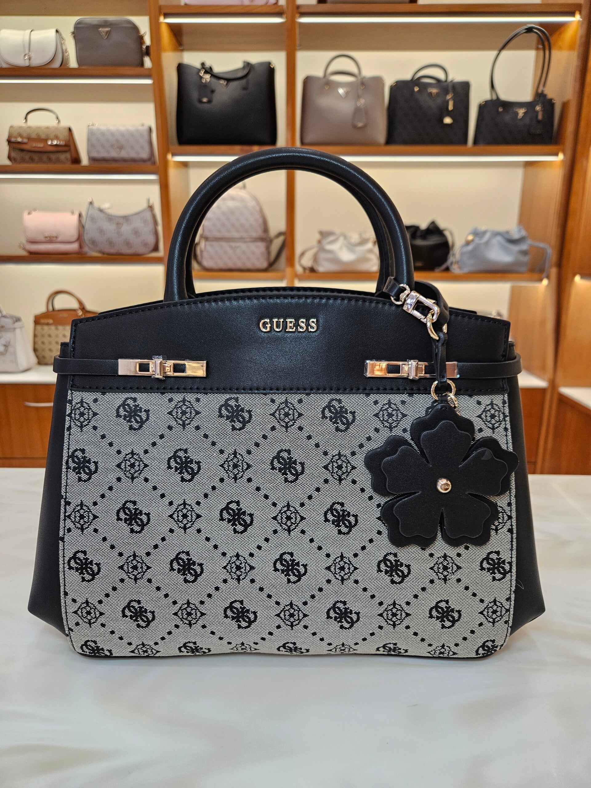 Guess Borsa a Mano Monogram Nero