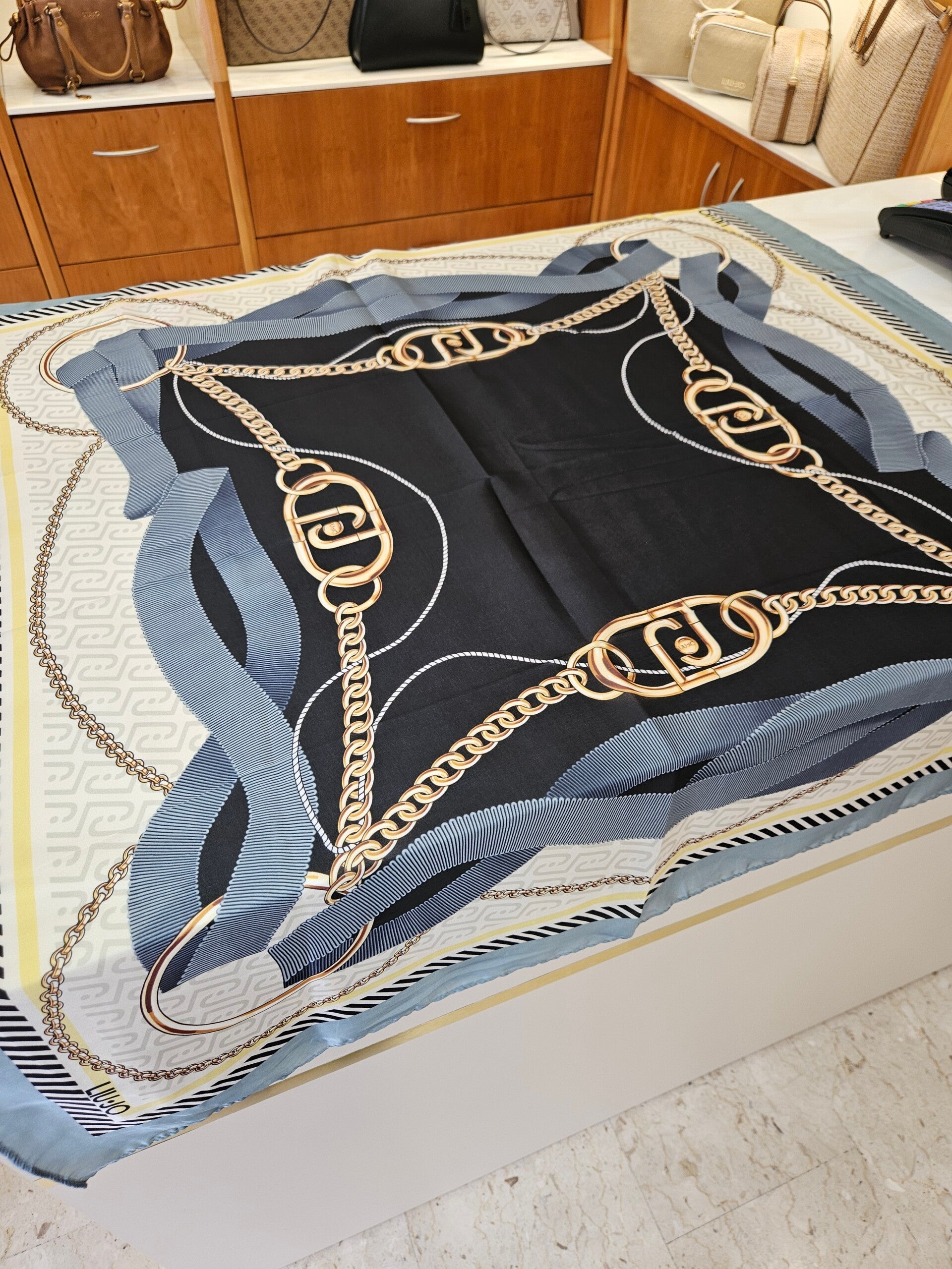 Liu Jo Foulard Fantasie Catene Azzurro