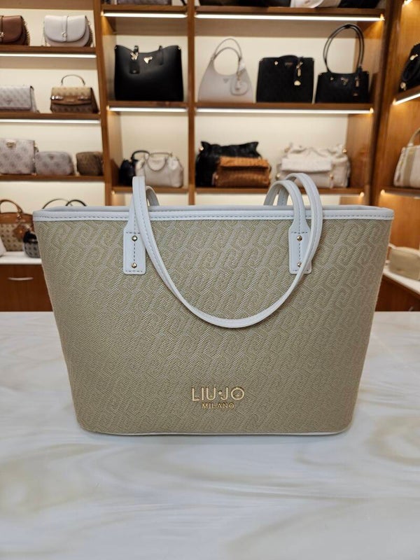 Liu Jo Shopper in Tessuto Logato Naturale