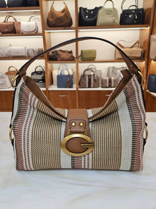 Guess Borsa Hobo Multicolore Cognac