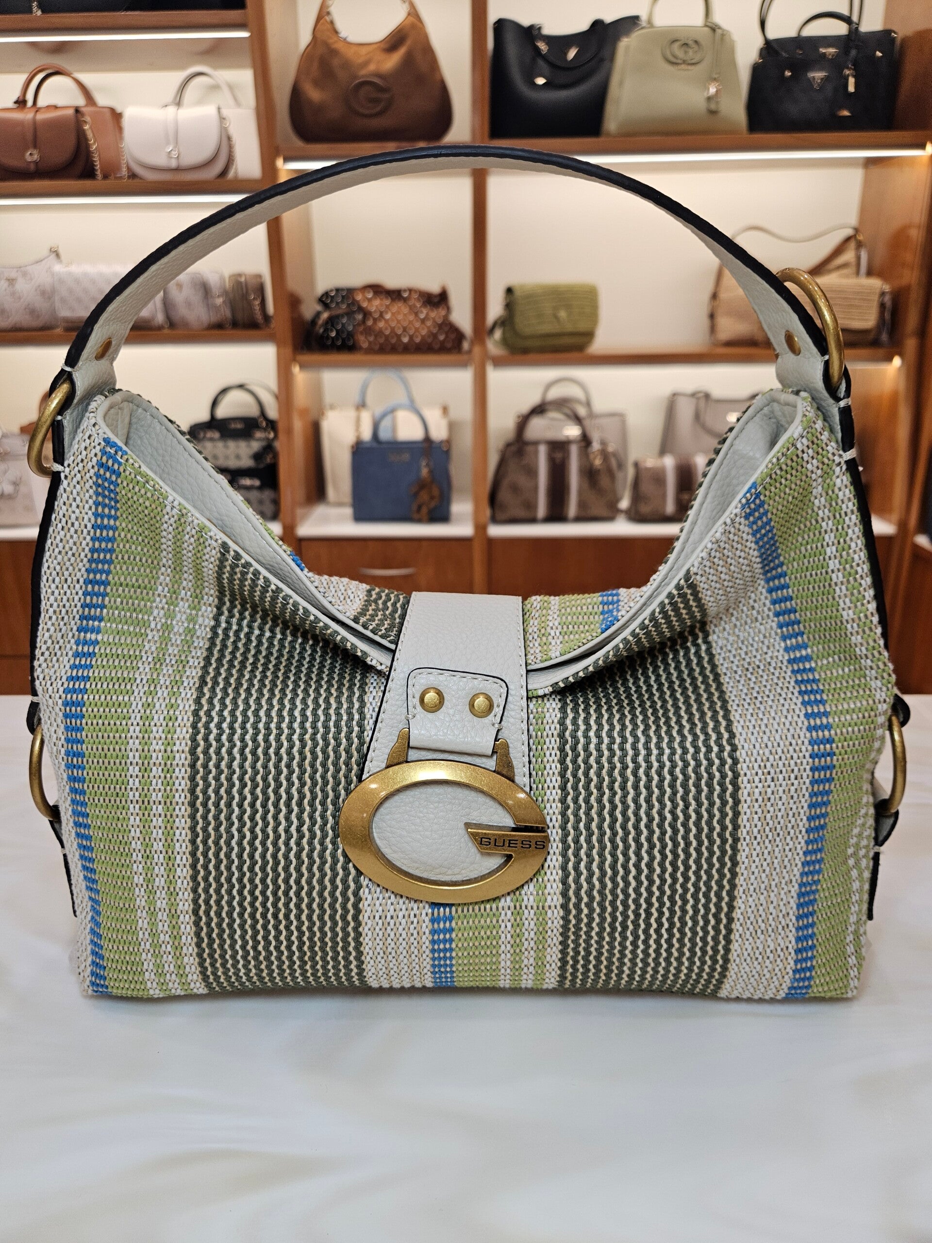 Guess Borsa Hobo Multicolore Verde Oliva
