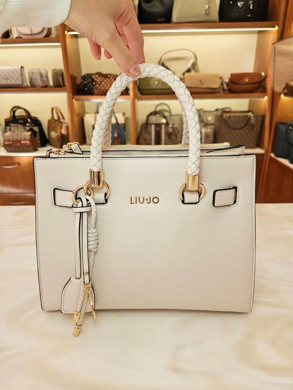 Liu Jo Borsa Mini Shopper Bianca con Charms