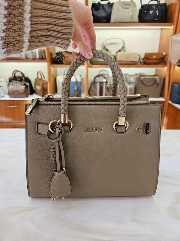 Liu Jo Mini Shopper Verde Oliva con Charms
