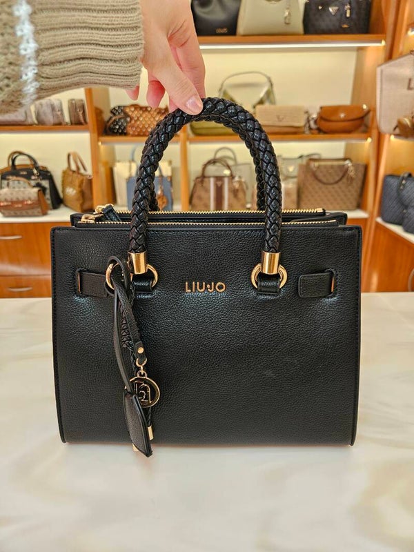 Liu Jo Borsa Mini Shopper Nera con Charms