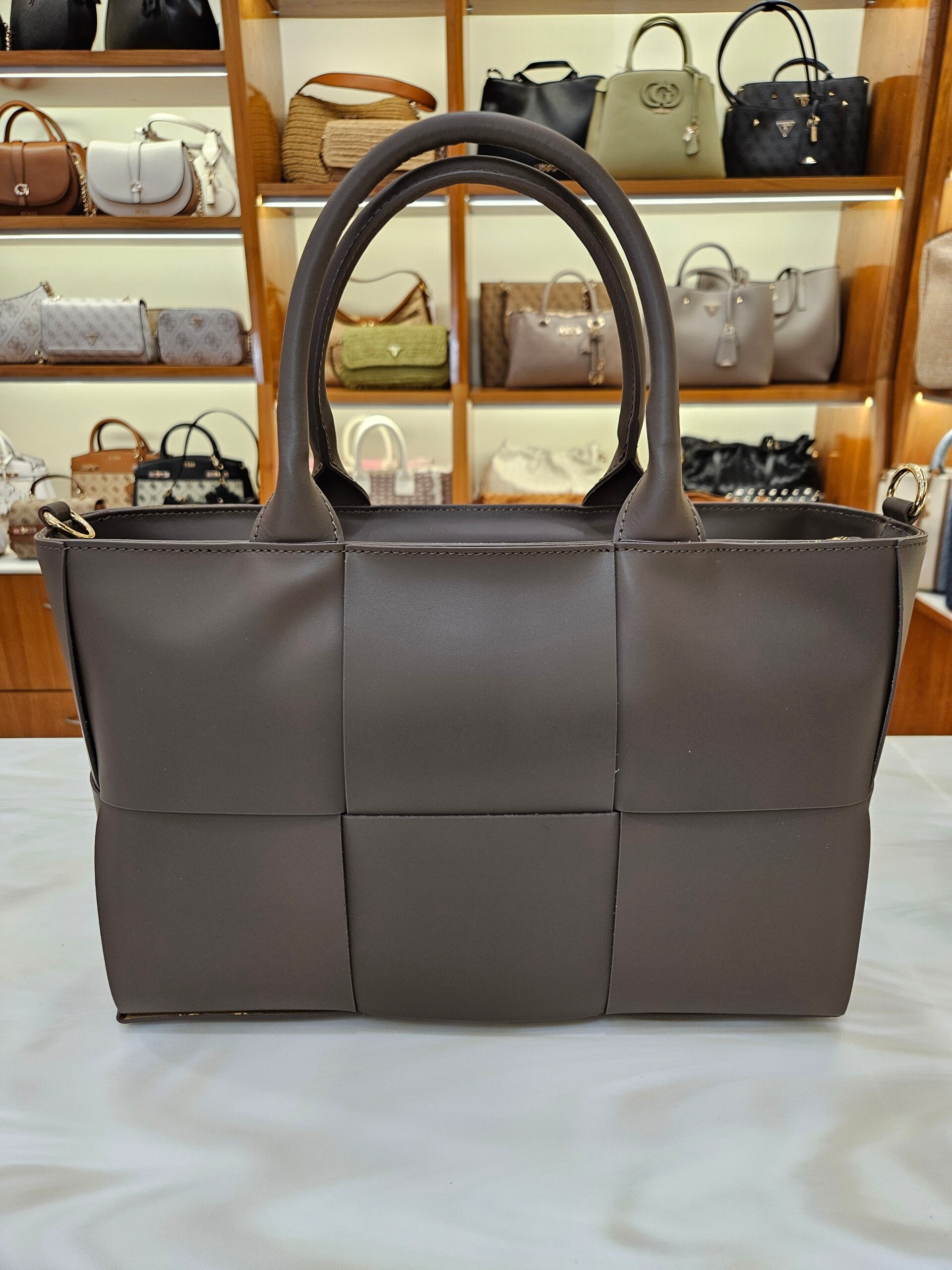 Borsa Taupe in Vera Pelle Fiorentina