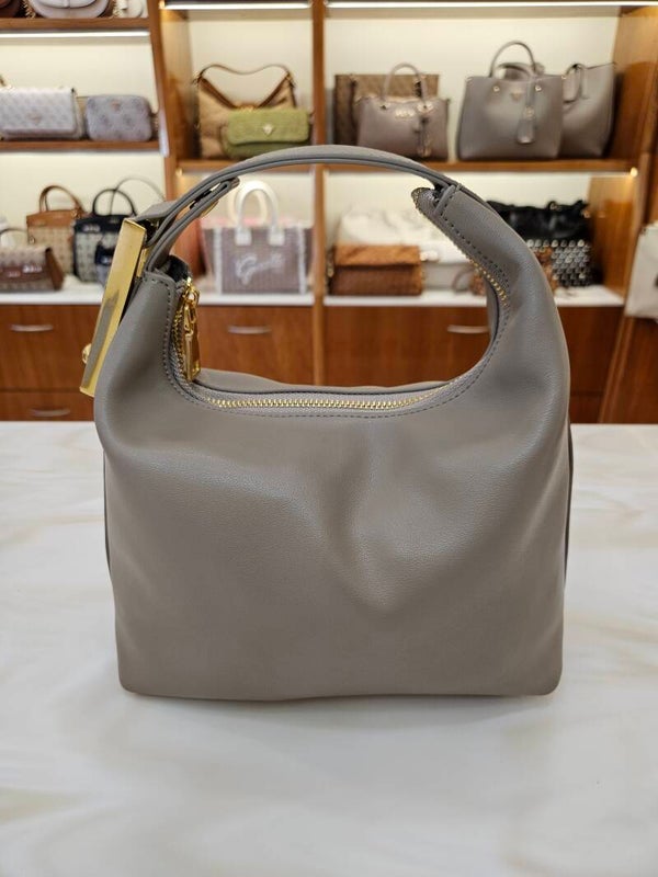 Borsa Hobo Taupe in Vera Pelle Fiorentina