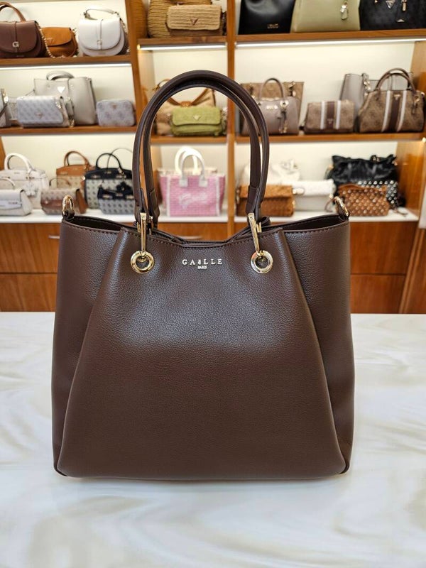 Gaelle Paris Borsa Cioccolato con Tracolla Jacquard