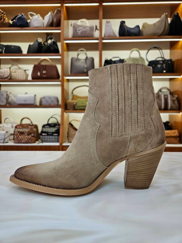 Ovyé Stivaletto Texano in Vera Pelle Scamosciato