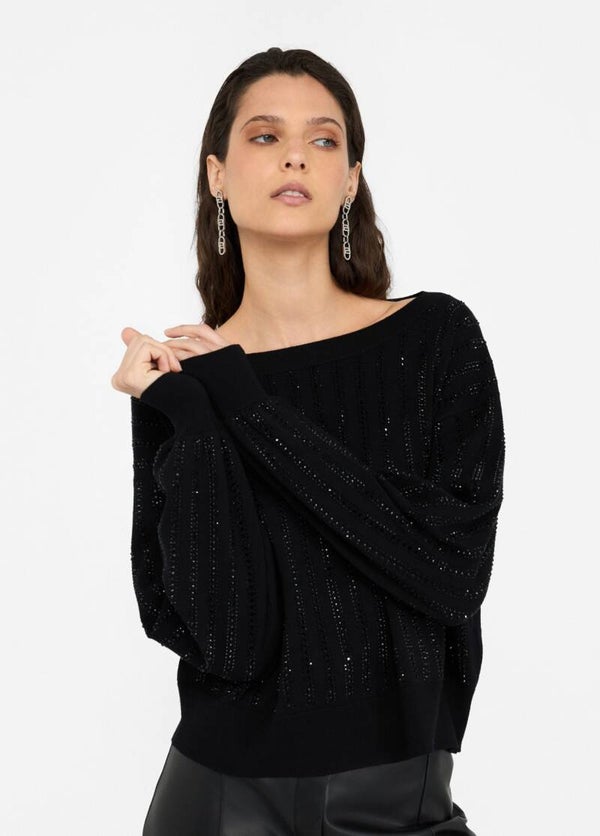Liu Jo Maglia Nera con Strass