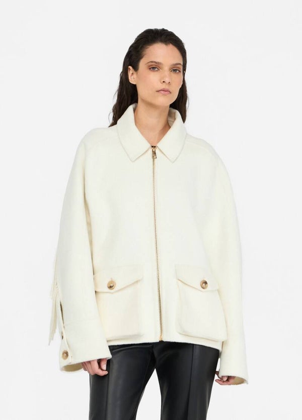 Liu Jo Caban Burro in Lana con Frange