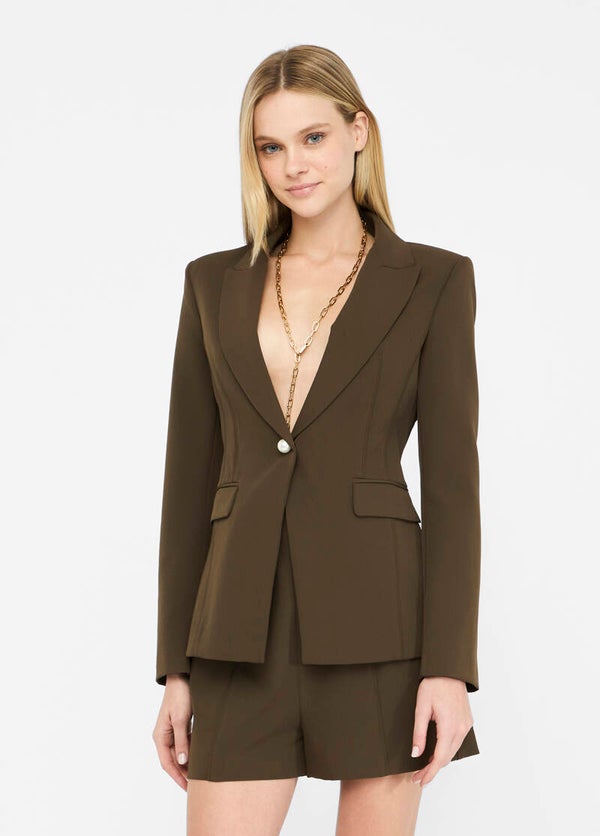 Liu Jo Blazer Slim Fit Vrde Pino