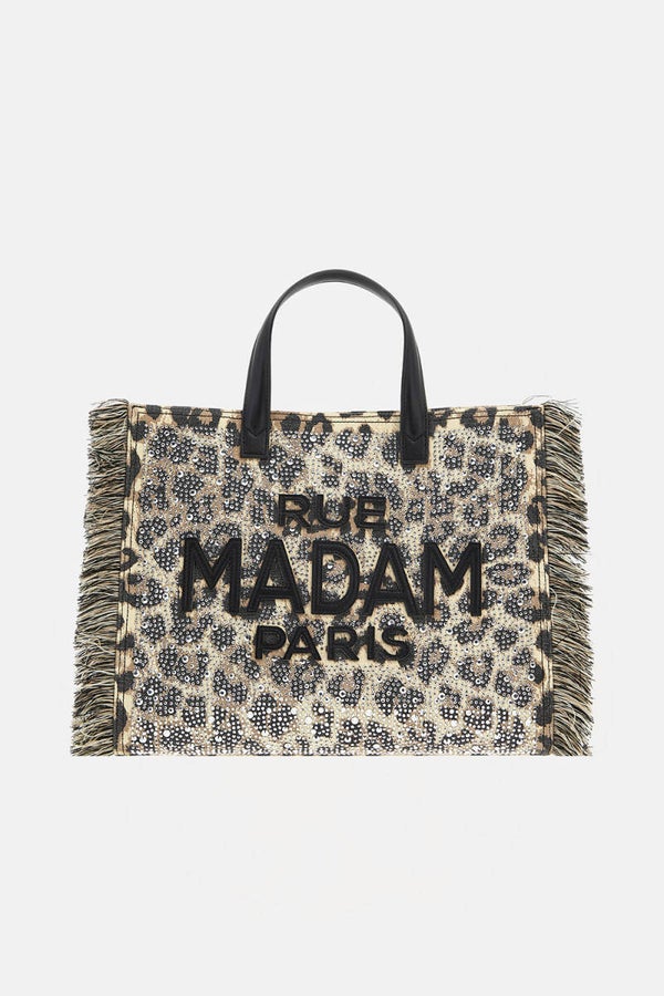 Rue Madam Borsa Tote Maculata con Strass