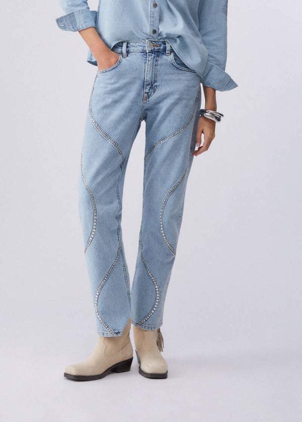 Liu Jo Jeans Straight con Ricami Gioiello