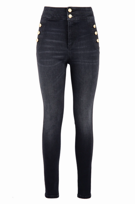 Nenette Pantalone Skinny Denim Nero