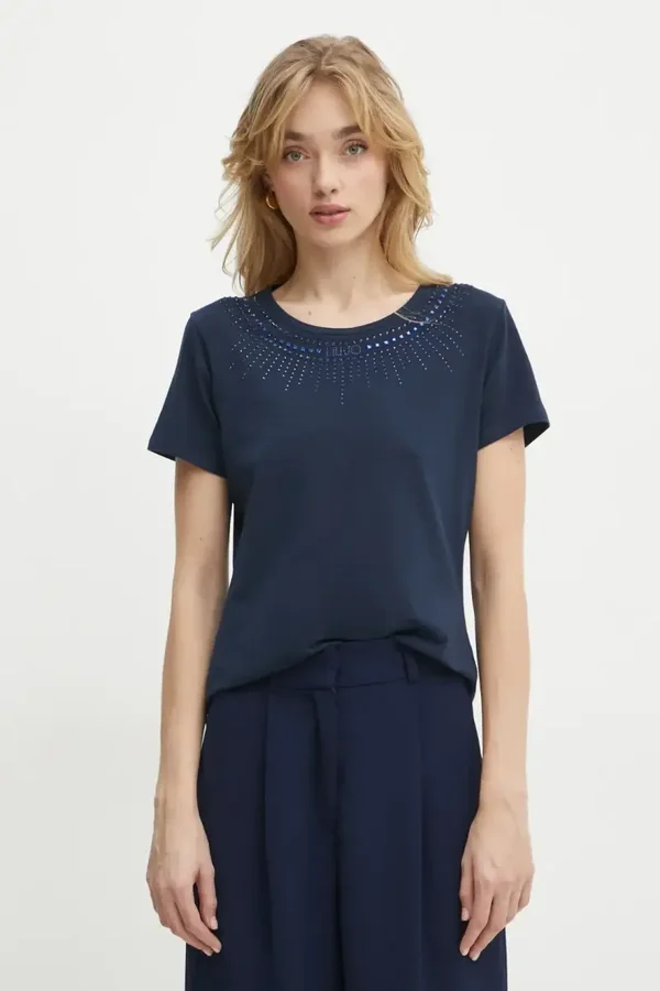 Liu Jo T-Shirt Blu con Strass