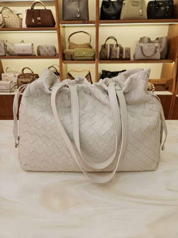 Liu Jo Riccy Tote Bag Grande Intrecciata Avorio