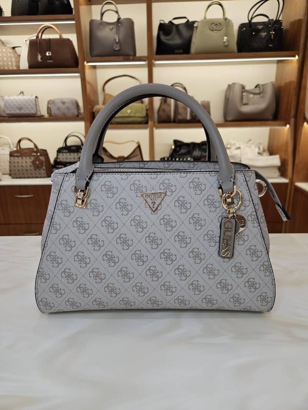 Guess Borsa a Mano Monogram Taupe con Charms