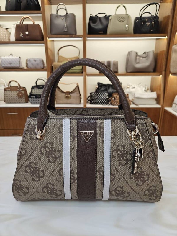 Guess Borsa a Mano Monogram Latte con Charms