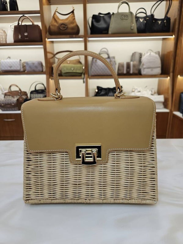 Borsa in Rafia e in Vera Pelle Fiorentina