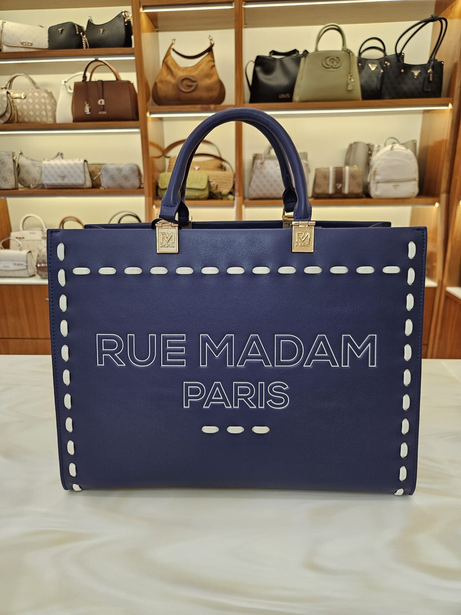 Rue Madam Tote Bag Blu Navy