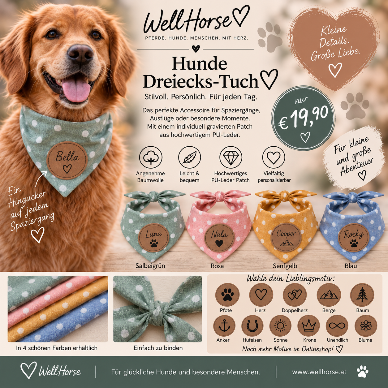 Dreieckstuch Hund personalisiert