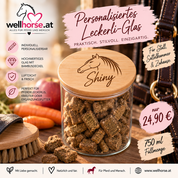 PERSONALISIERTES LECKERLI-GLAS – für dein Herzenspferd