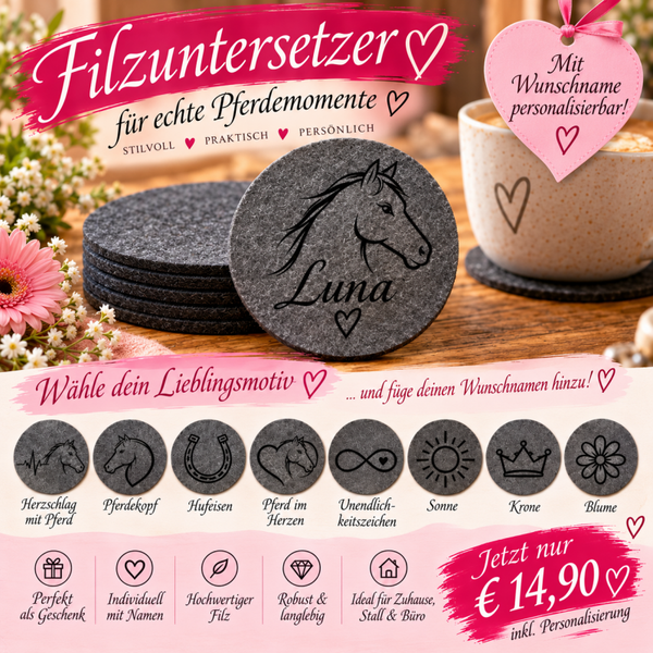 Filzuntersetzer personalisiert