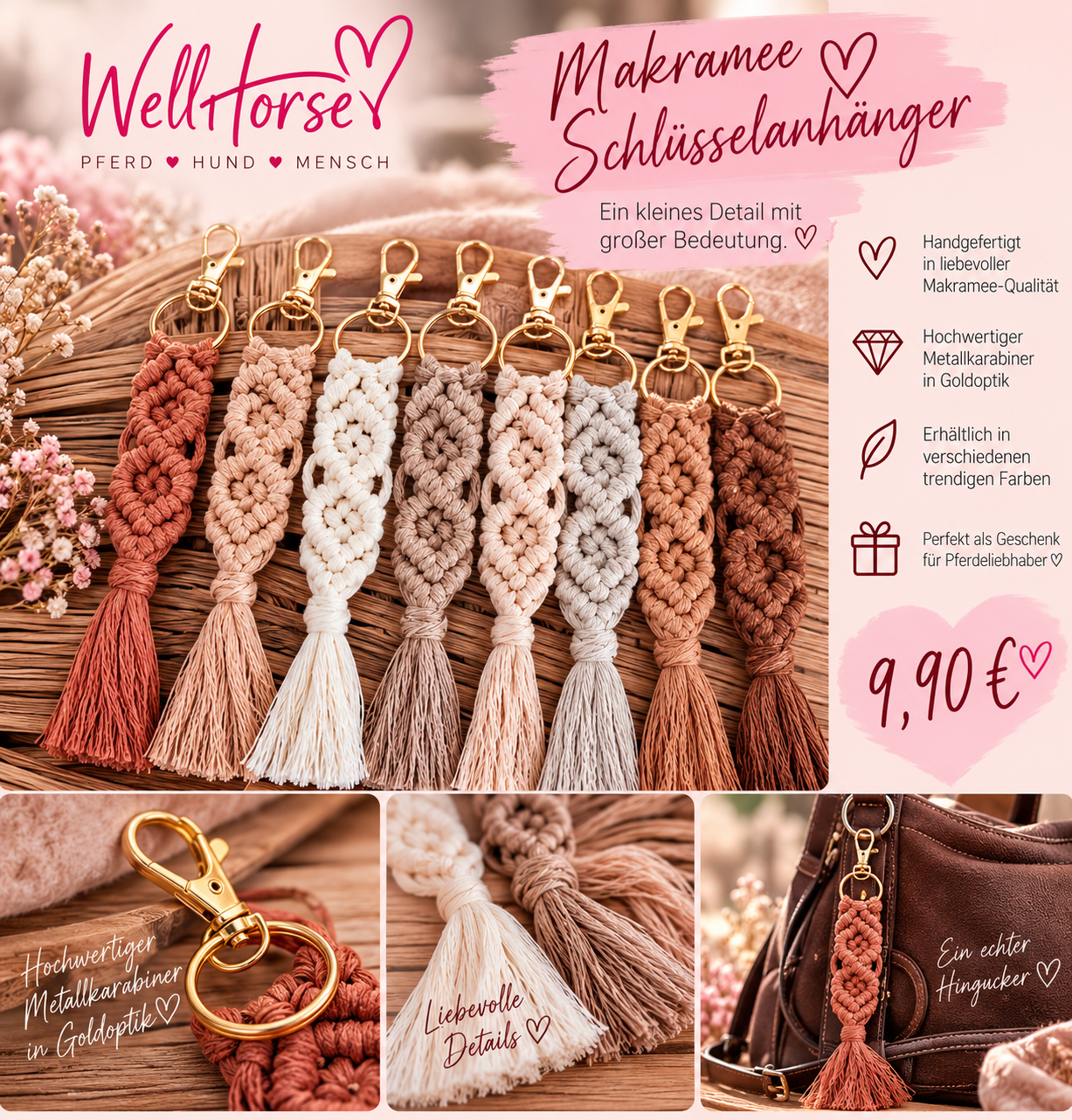 Makramee-Schlüsselanhänger
