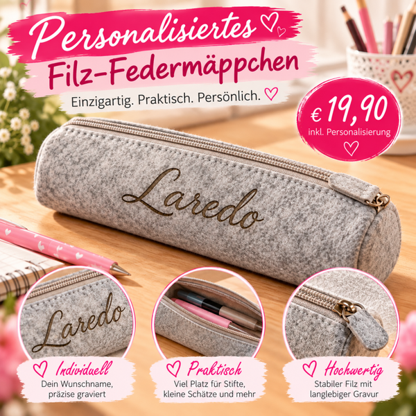 Filz Federmäppchen personalisiert