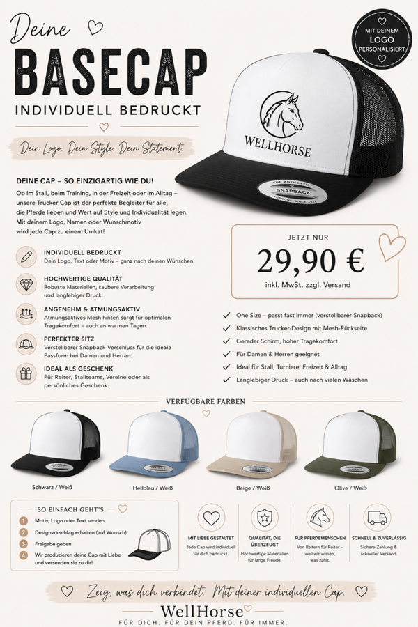 Personalisierte Trucker Cap – mit deinem Logo oder Wunschdesign