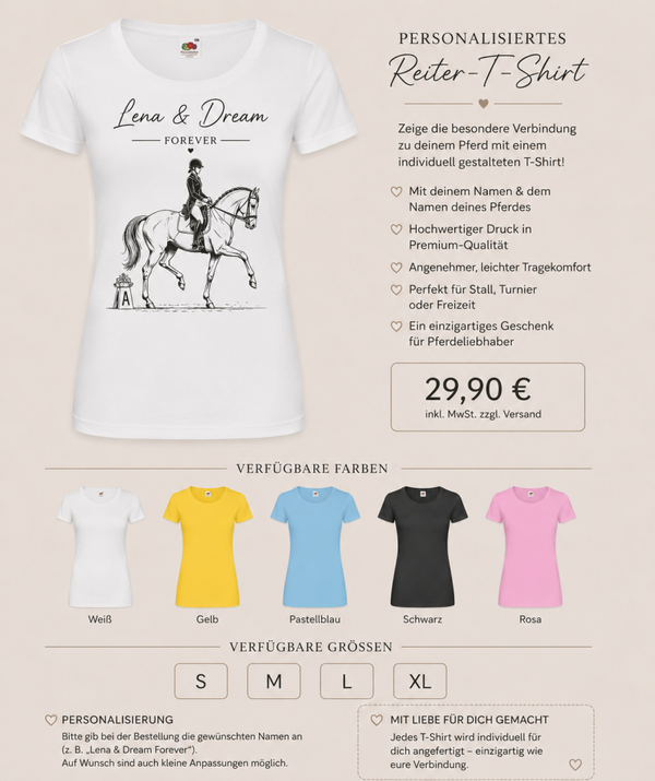 Personalisiertes Dressur-T-Shirt