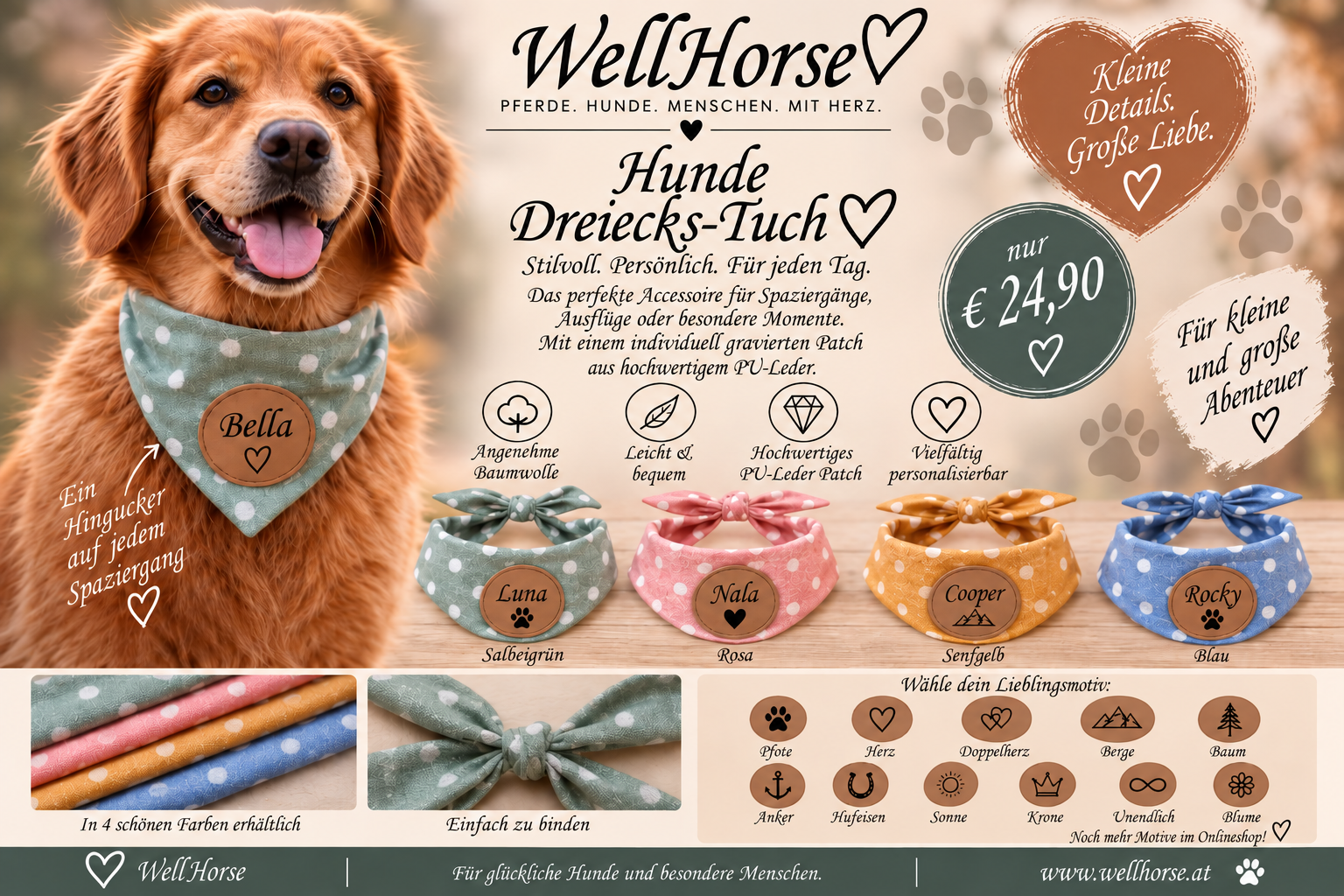 Dreieckstuch Hund personalisiert
