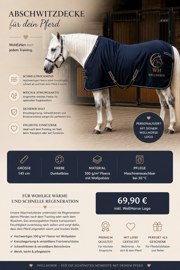 Personalisierte Abschwitzdecke – WellHorse Accessoires