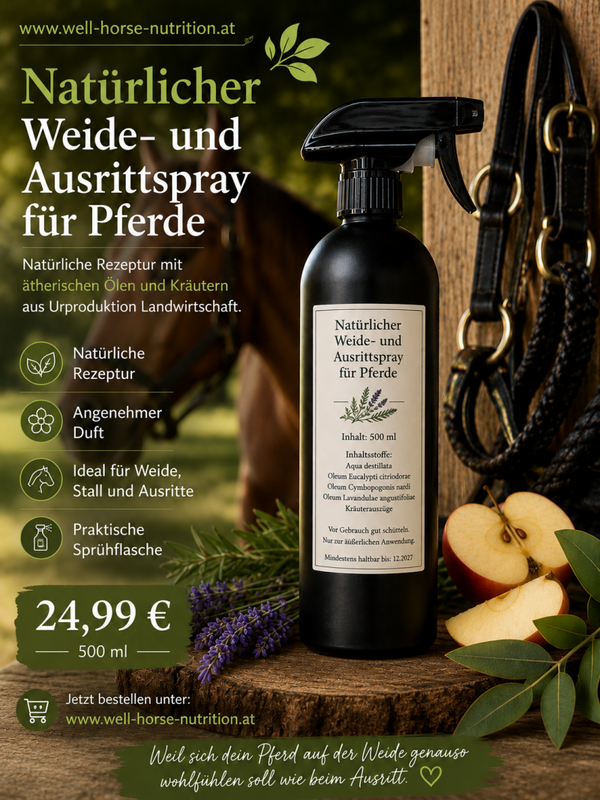 Natürlicher Weide- Ausrittspray für Pferde
