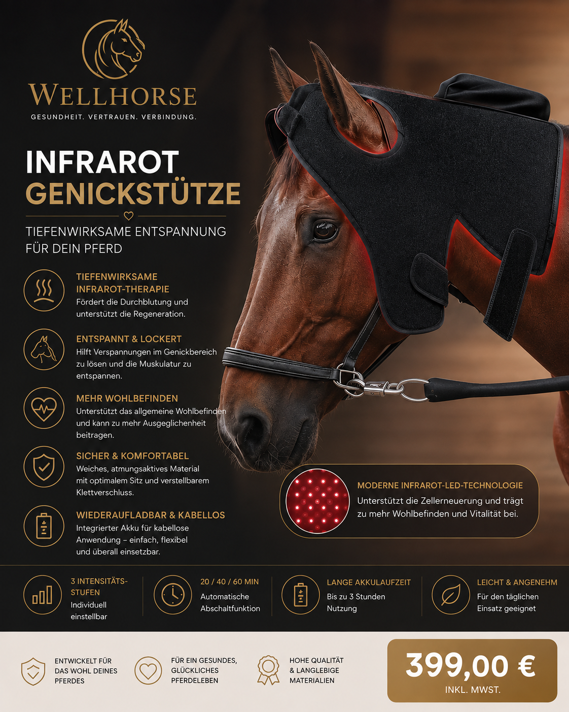WellHorse Infrarot Therapiegenickstück