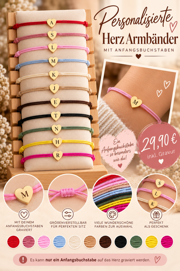 Herz Armband+ Anfangsbuchstabe