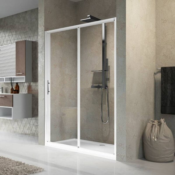 NOVELLINI LUNES 2P 114 GLAZEN SCHUIFDEUR - WIT PROFIEL