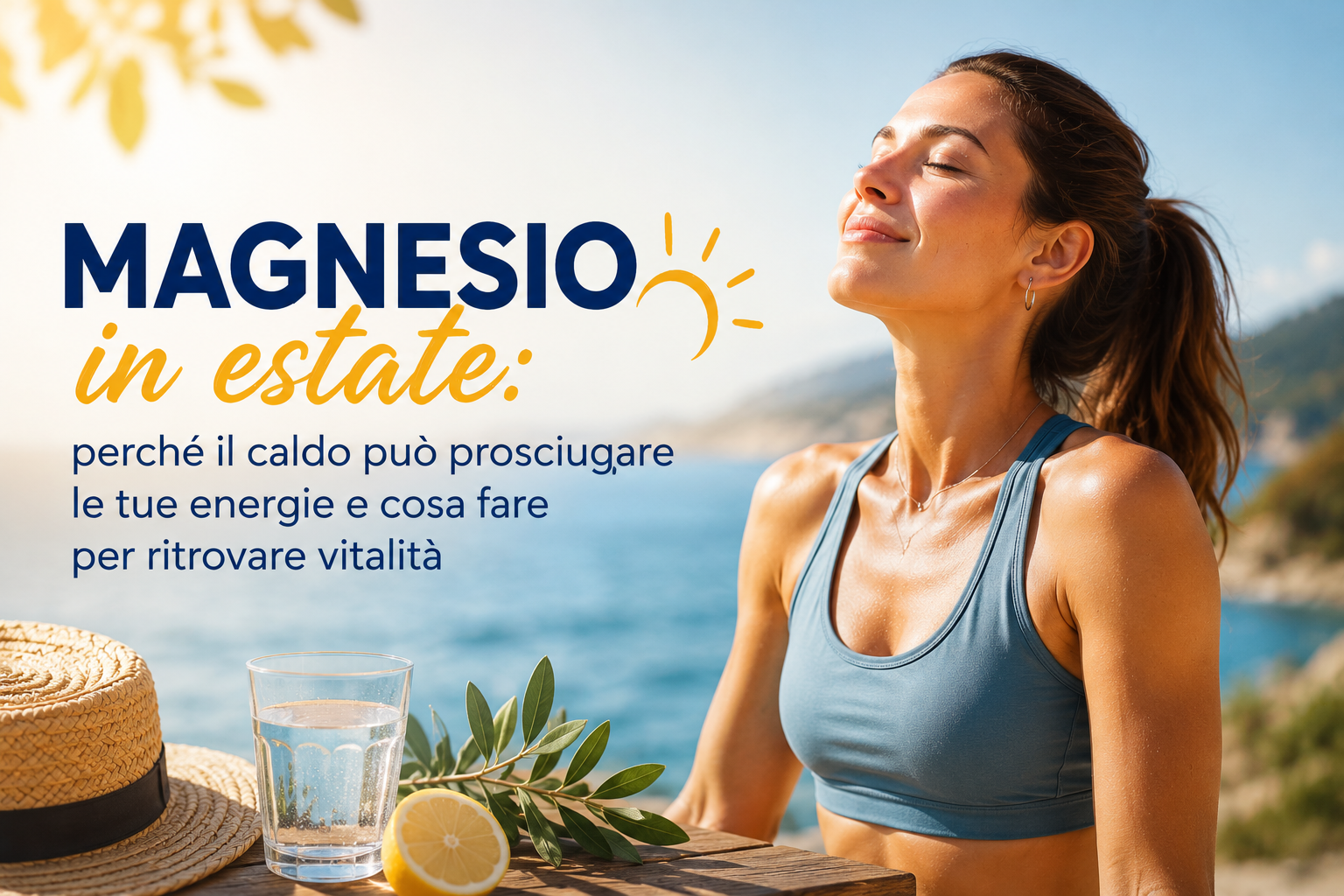 Magnesio in estate: perché il caldo può favorire la perdita di minerali, la stanchezza, i crampi e la diminuzione dell'energia quotidiana.