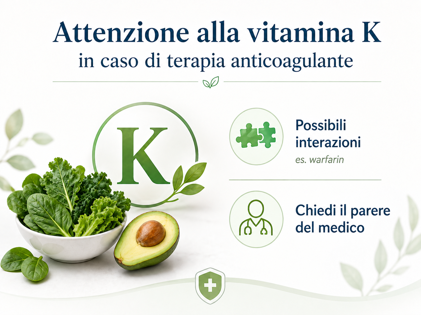 Vitamina K e terapia anticoagulante: possibili interazioni con farmaci antagonisti della vitamina K e importanza del parere medico prima dell’integrazione.