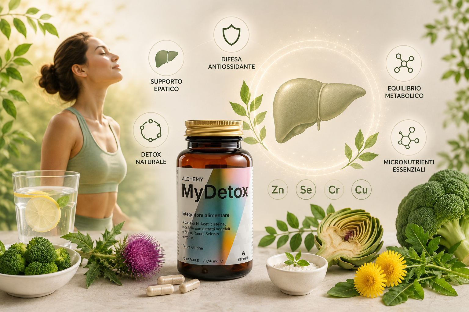 MyDetox e PCOS: supporto al metabolismo epatico, alle difese antiossidanti e all’equilibrio micronutrizionale.