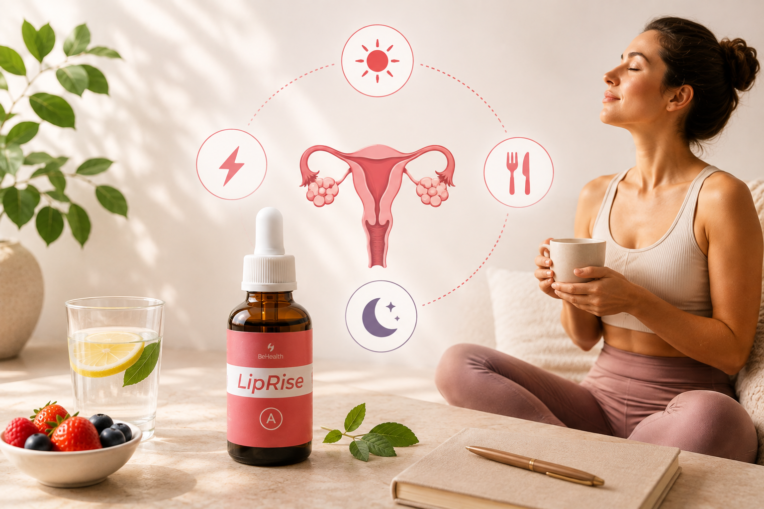 LipRise e PCOS: supporto alla vitalità, al metabolismo e alla gestione alimentare durante la giornata.