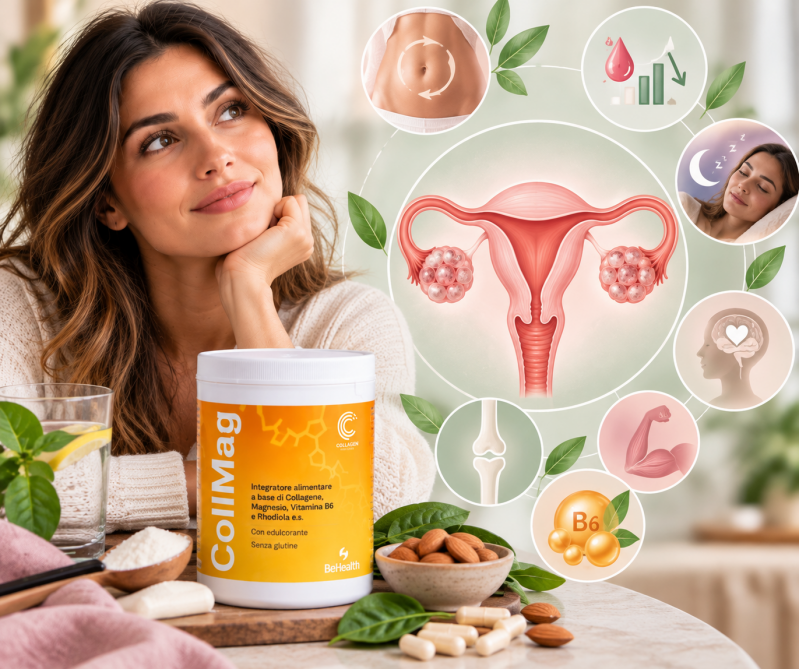 CollMag e PCOS: magnesio e micronutrizione nella sindrome dell’ovaio policistico, con supporto al metabolismo energetico, sistema nervoso e funzione muscolare.