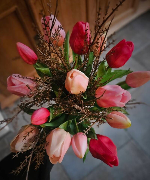 Gemengde bos tulpen 3 tinten roze