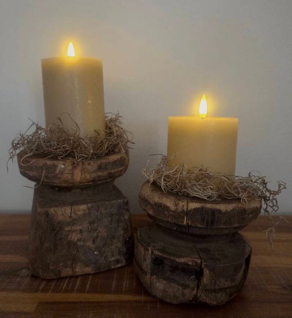 Houten poer kandelaar 1