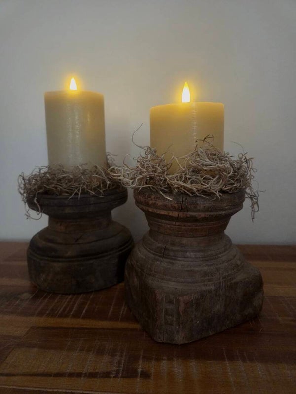 Houten poer kandelaar 3