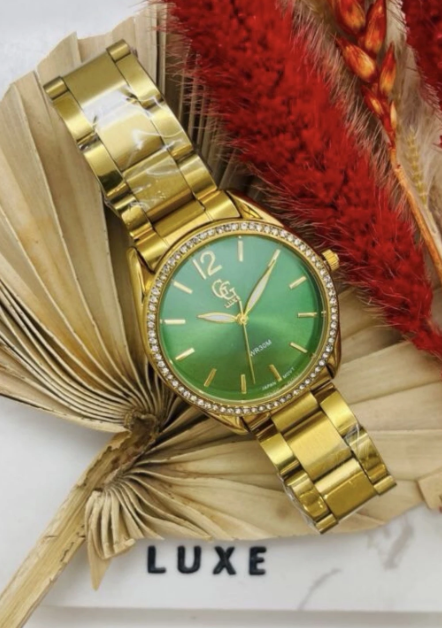 GG Luxe Dameshorloge – Goud & Groen