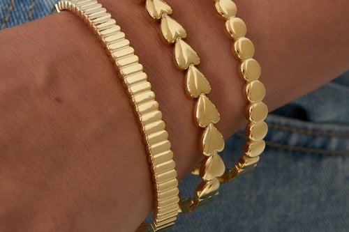 Dames bangles in de kleuren wit geel en roze