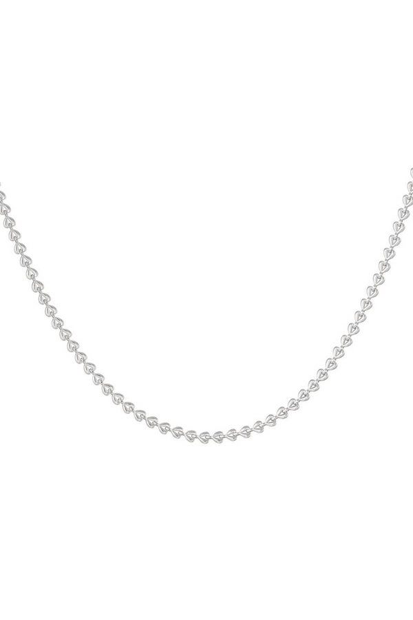 Ketting Aaneengesloten Hartjes – Zilver