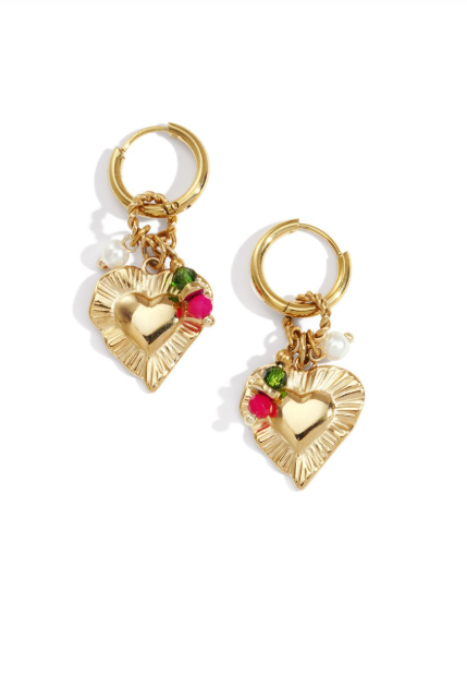 Heart Happy Charm Oorbellen – Goud