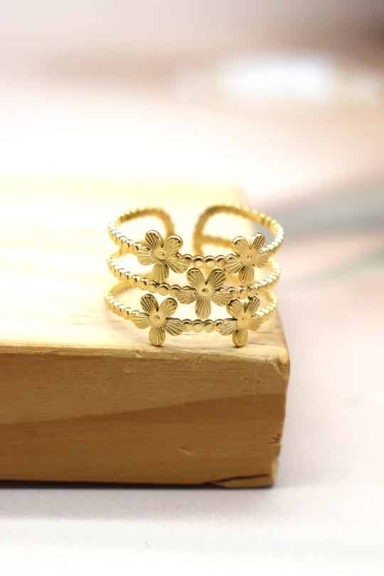 Small Flower Ring – Goud